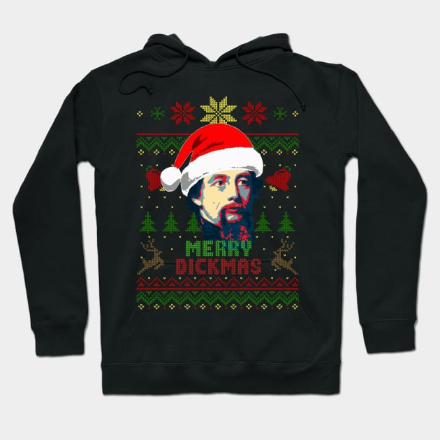 Charles Dickens Merry Dickmas Hoodie by Nerd_art